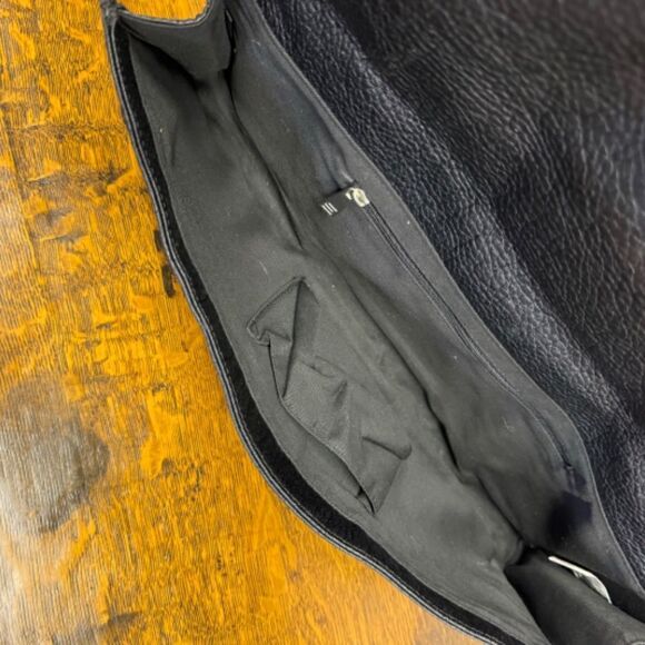 Long Sisley black clutch - faux leather - Picture 6 of 7